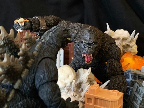 king kong and godzilla toy battle videos